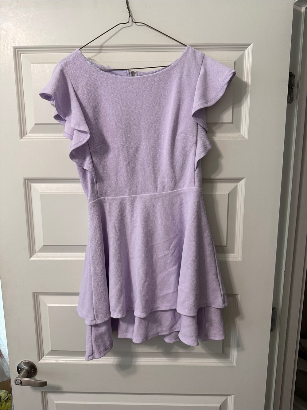 Lilac Ruffle-Sleeve Women's Dress